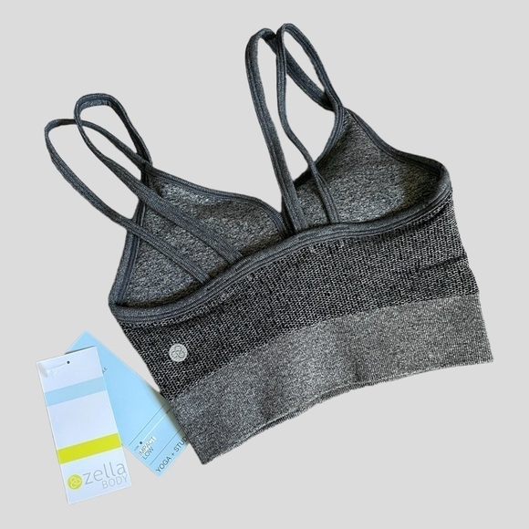 Zella Body Rhythm Gray Longline Sleek Sports Bra Size XS NWT - Picture 2 of 5